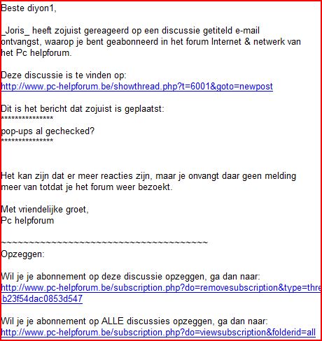 Reactie mail